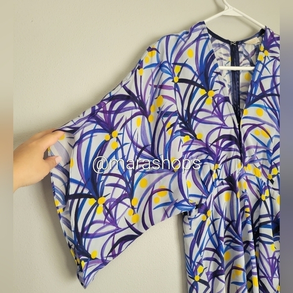 Jaline Resort Kelly Printed Silk Crepe De Chine Midi Dress - Picture 4 of 7